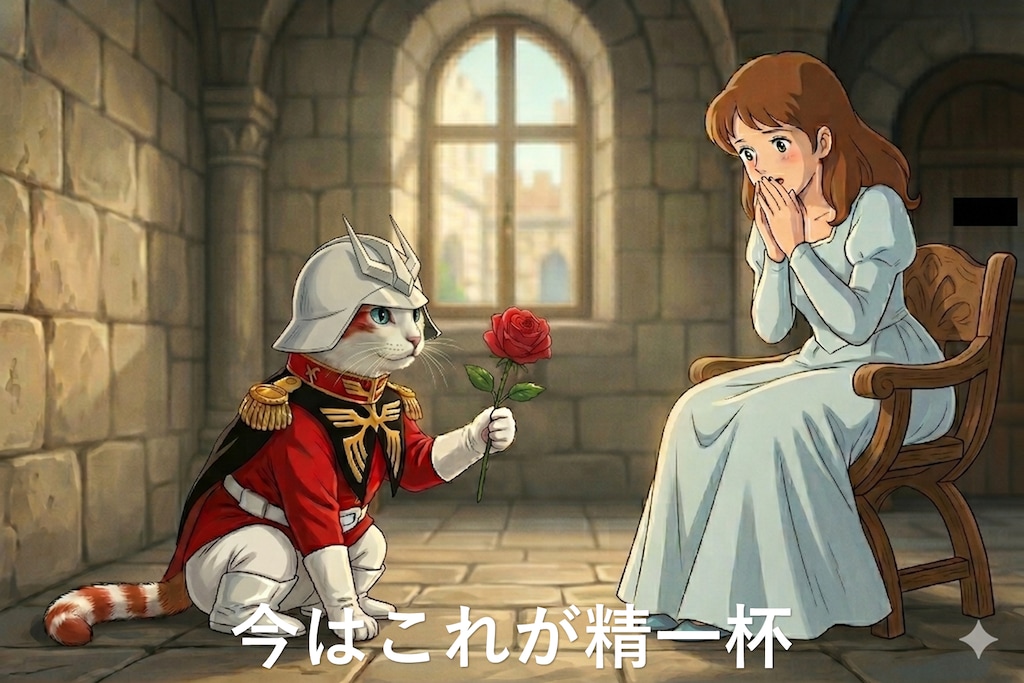 カリ城ごっこをするシャア猫