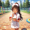 公園でたこ焼きミニスカナース 7枚目