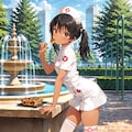 公園でたこ焼きミニスカナース 3枚目