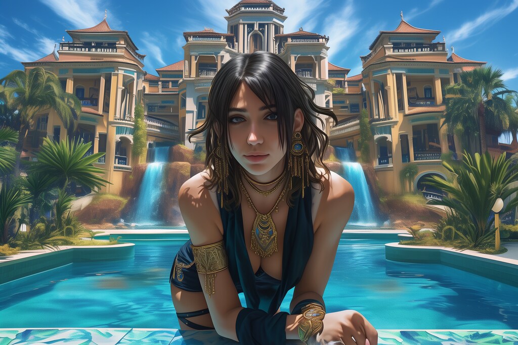 ミステリアスな女性と豪邸