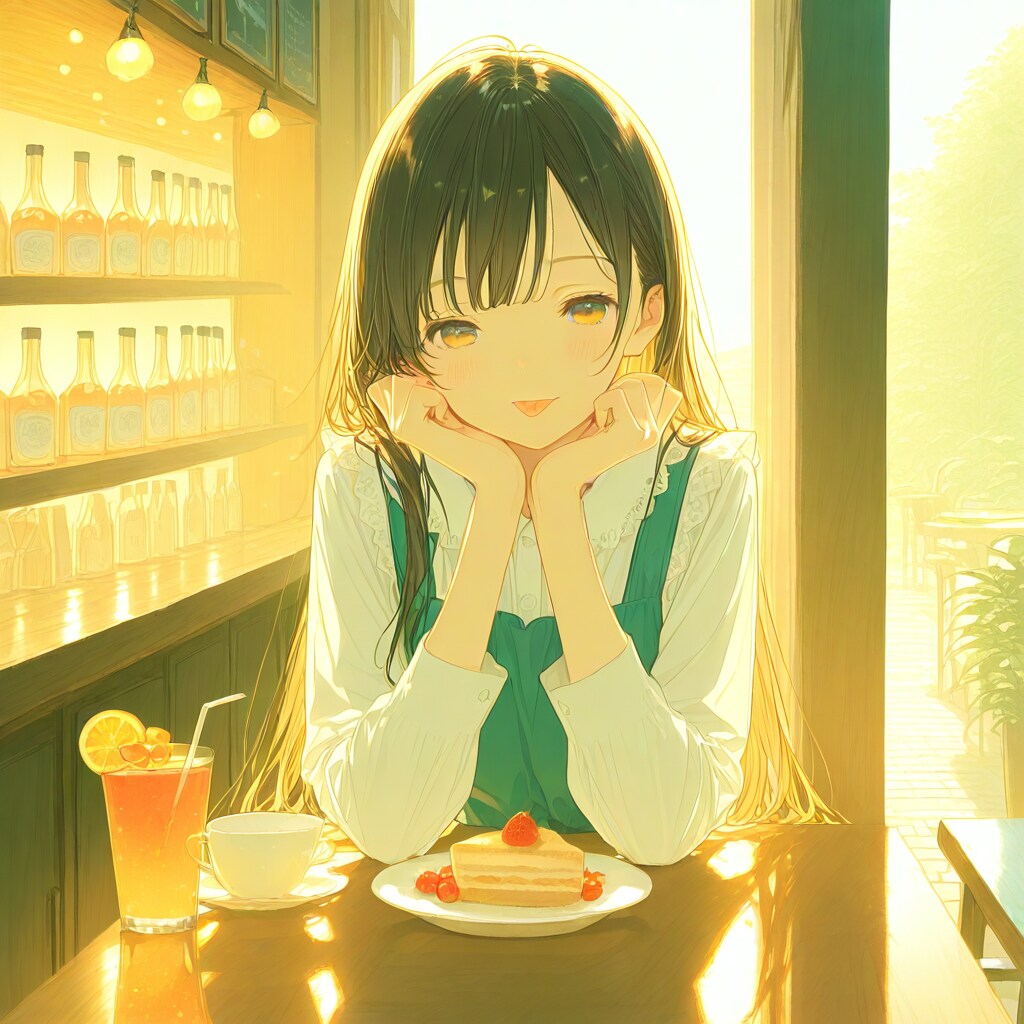 デザートに喜ぶ彼女 | の人気AIイラスト・グラビア