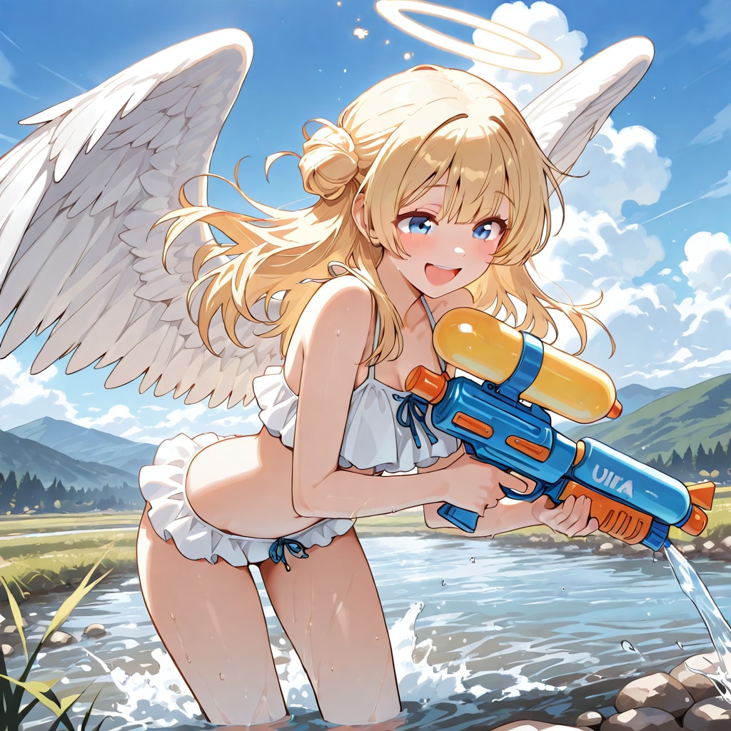 ギャル天使さんと水鉄砲