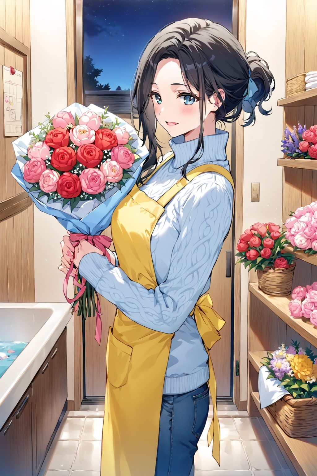 【企画：花を贈る】お母さんに感謝の花束を② | の人気AIイラスト・グラビア
