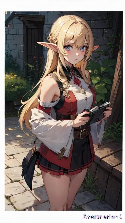 現代の転生した金髪美少女ハイエルフがテレビゲームをRPGにハマってる。