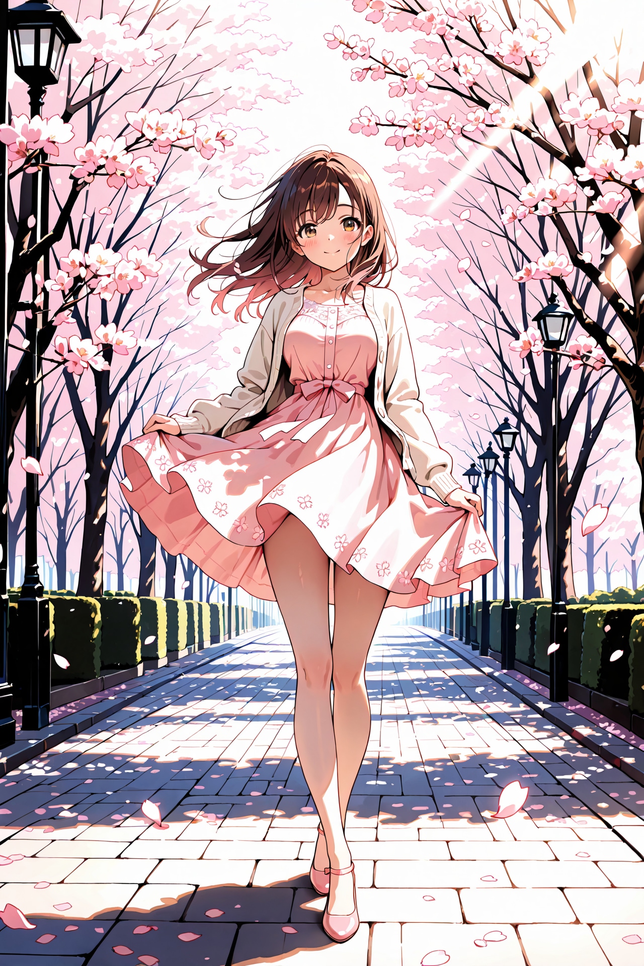 桜並木の散策 Z310 | の人気AIイラスト・グラビア