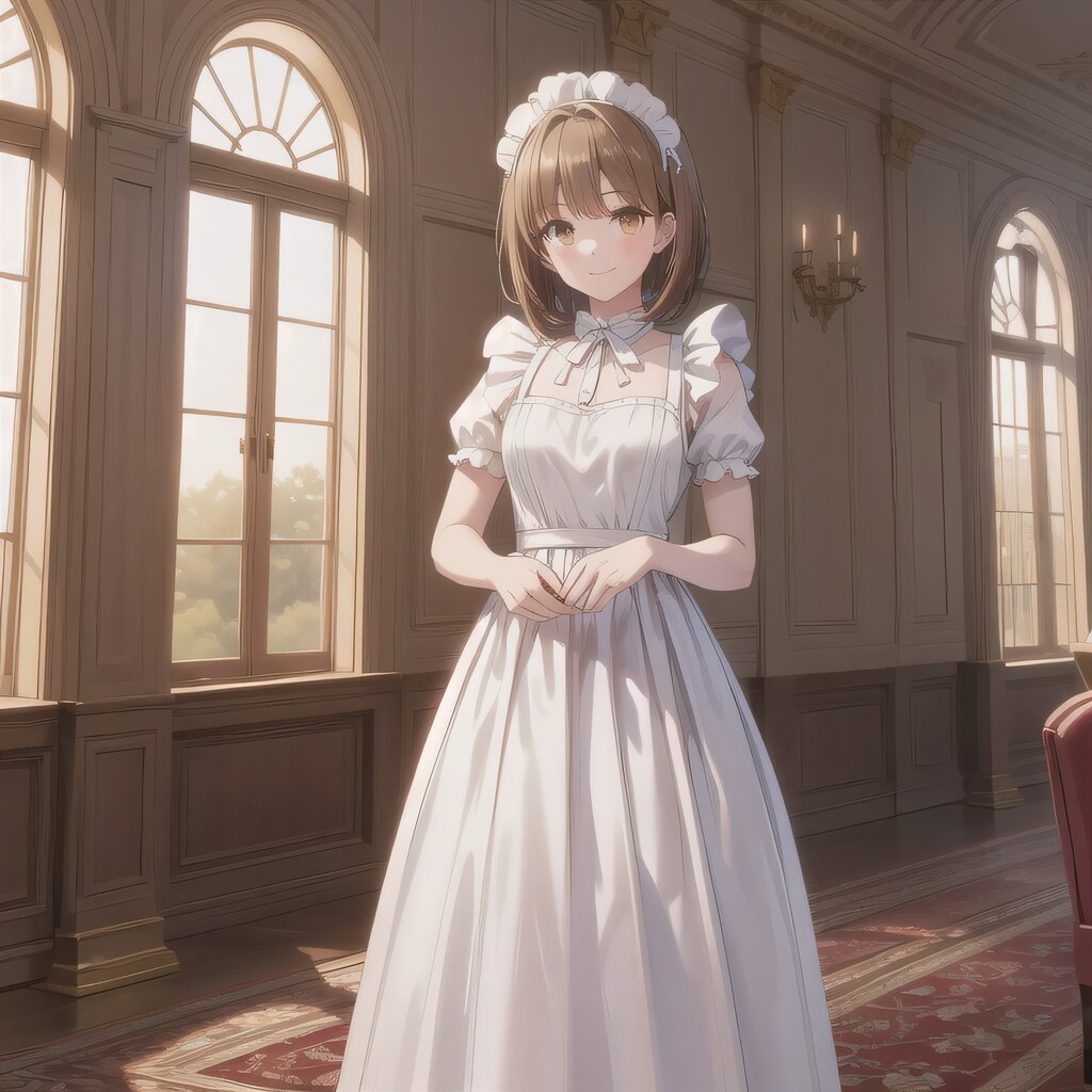 茶髪ボブでメイド服の少女４