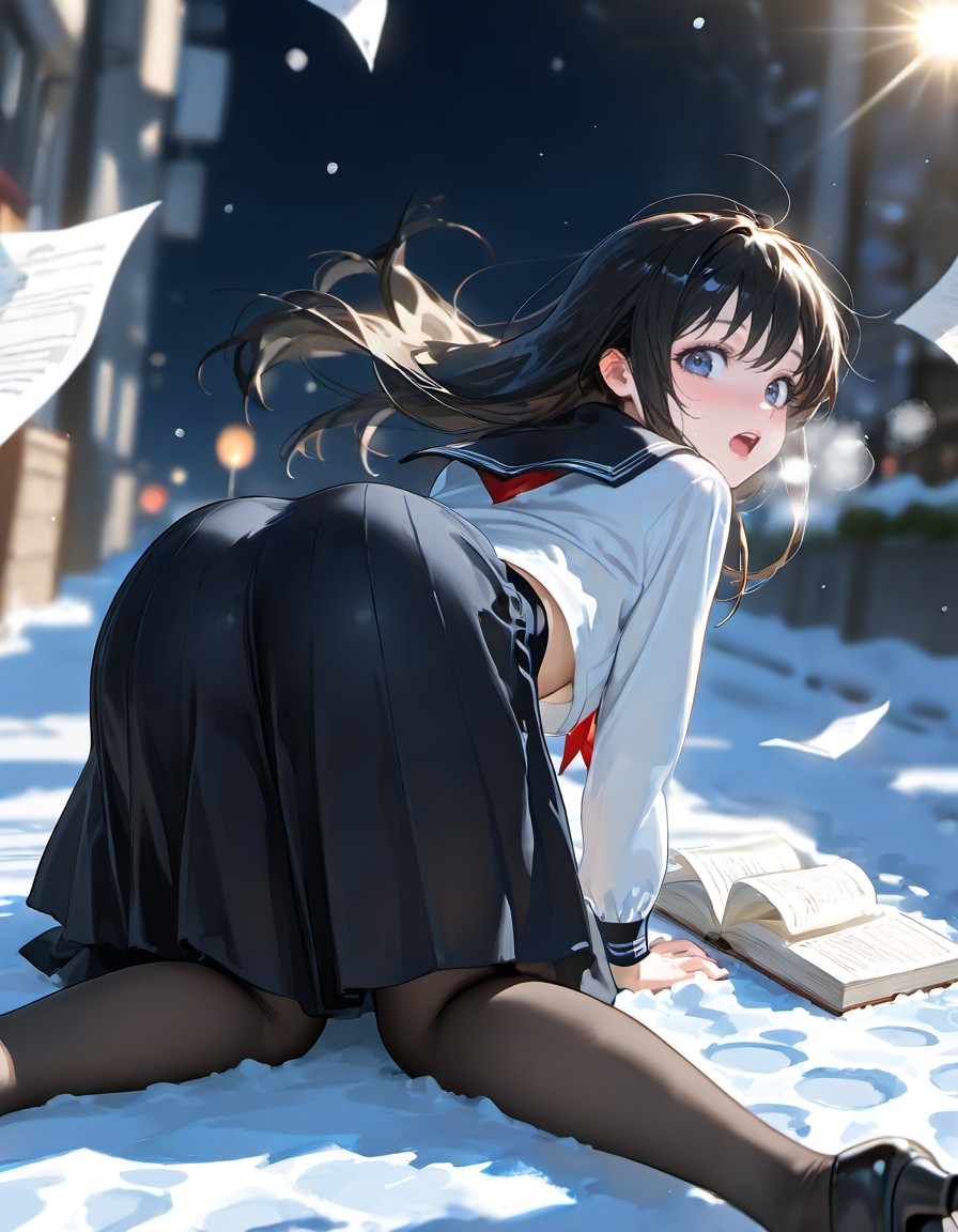 雪道にご用心 | の人気AIイラスト・グラビア