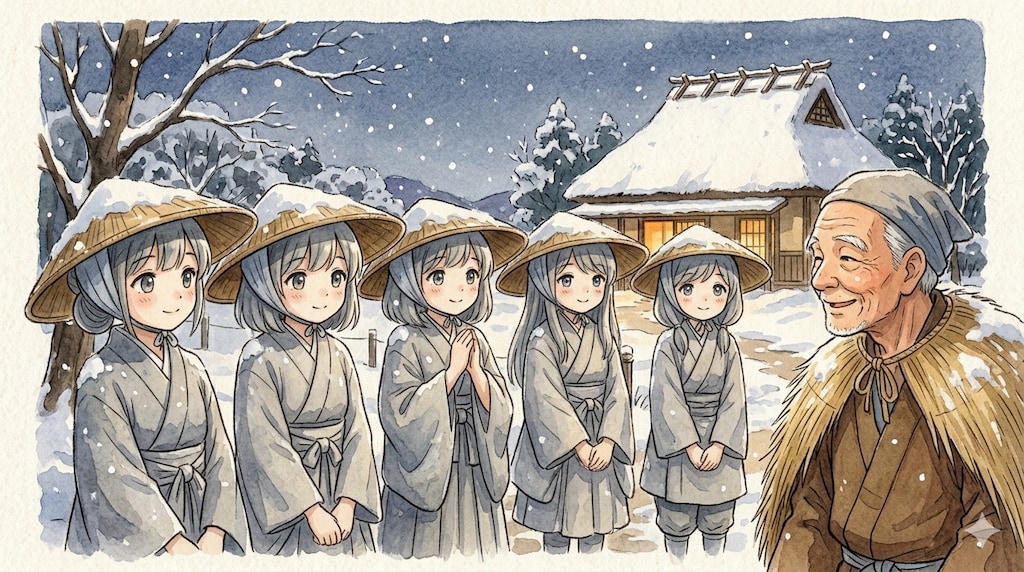 あの昔話を美少女擬人化♪（注意：お婆さんはいません💦地蔵様は何故か？五体です💦）