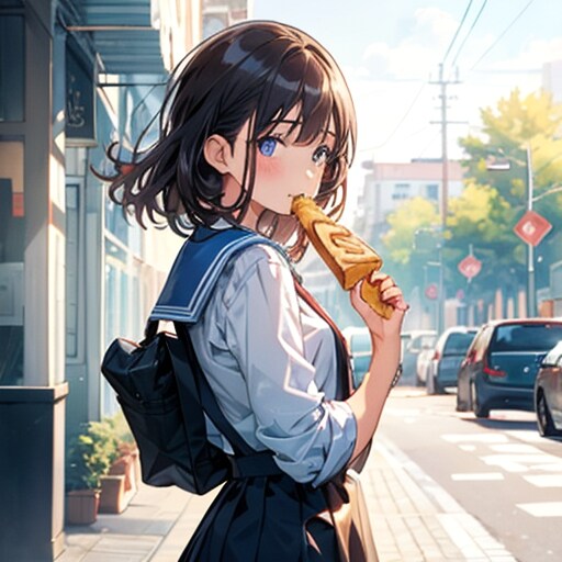 買い食い | の人気AIイラスト・グラビア