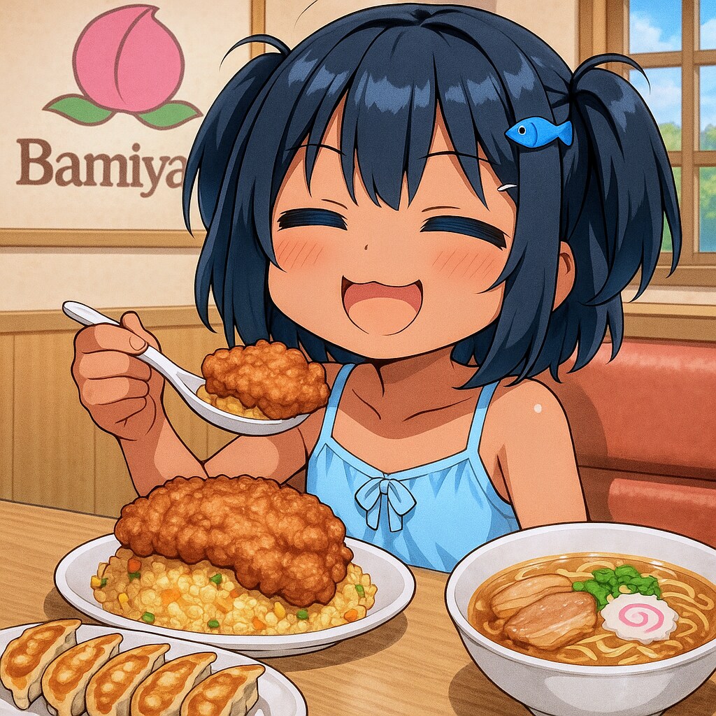 バーミヤンを堪能するこなつちゃん