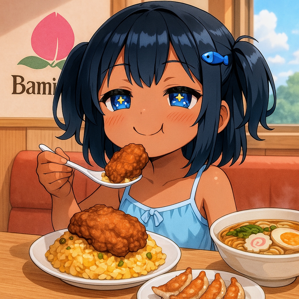 バーミヤンを堪能するこなつちゃん