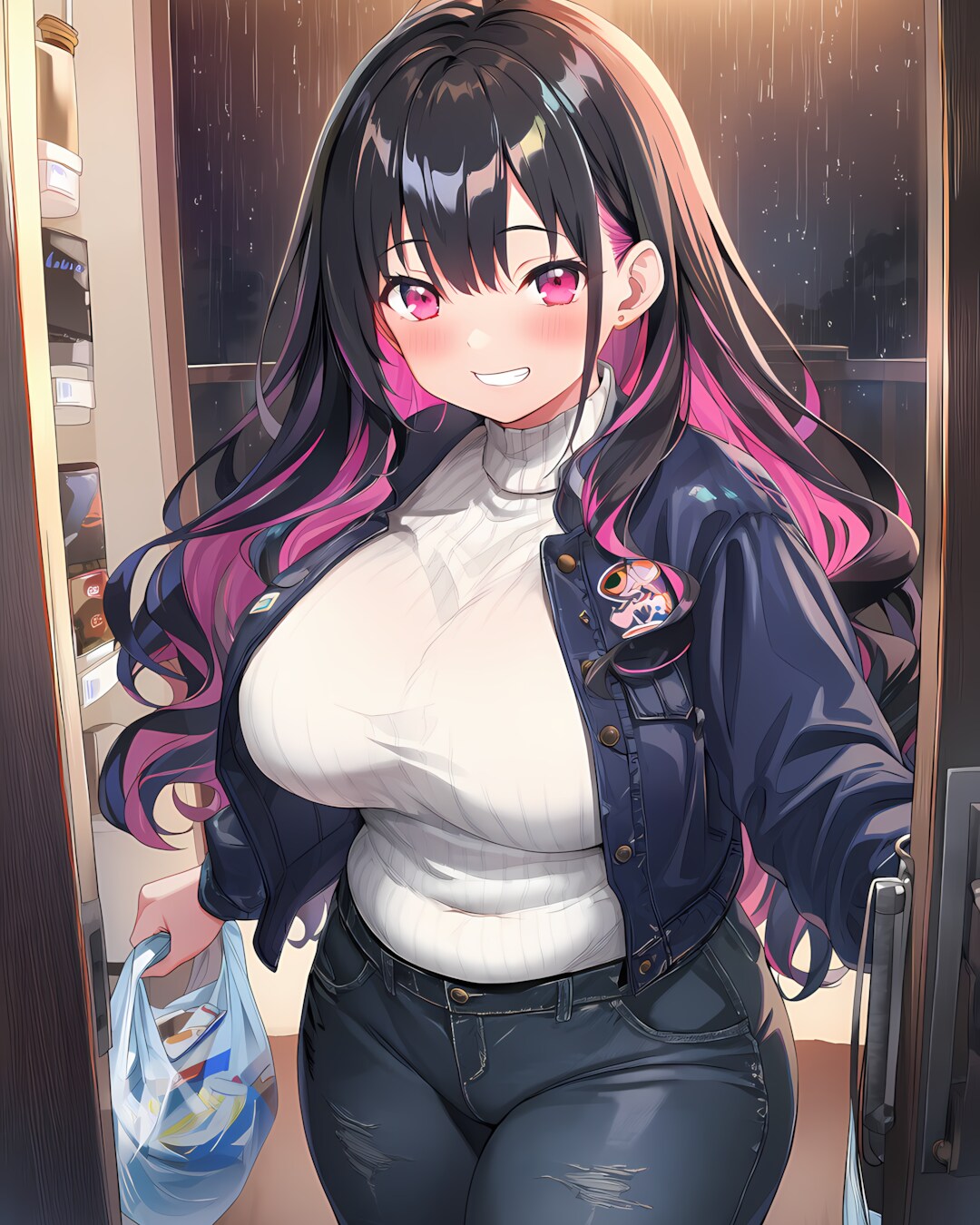 ただいまぁ！雨の中買い出しリナ🛍