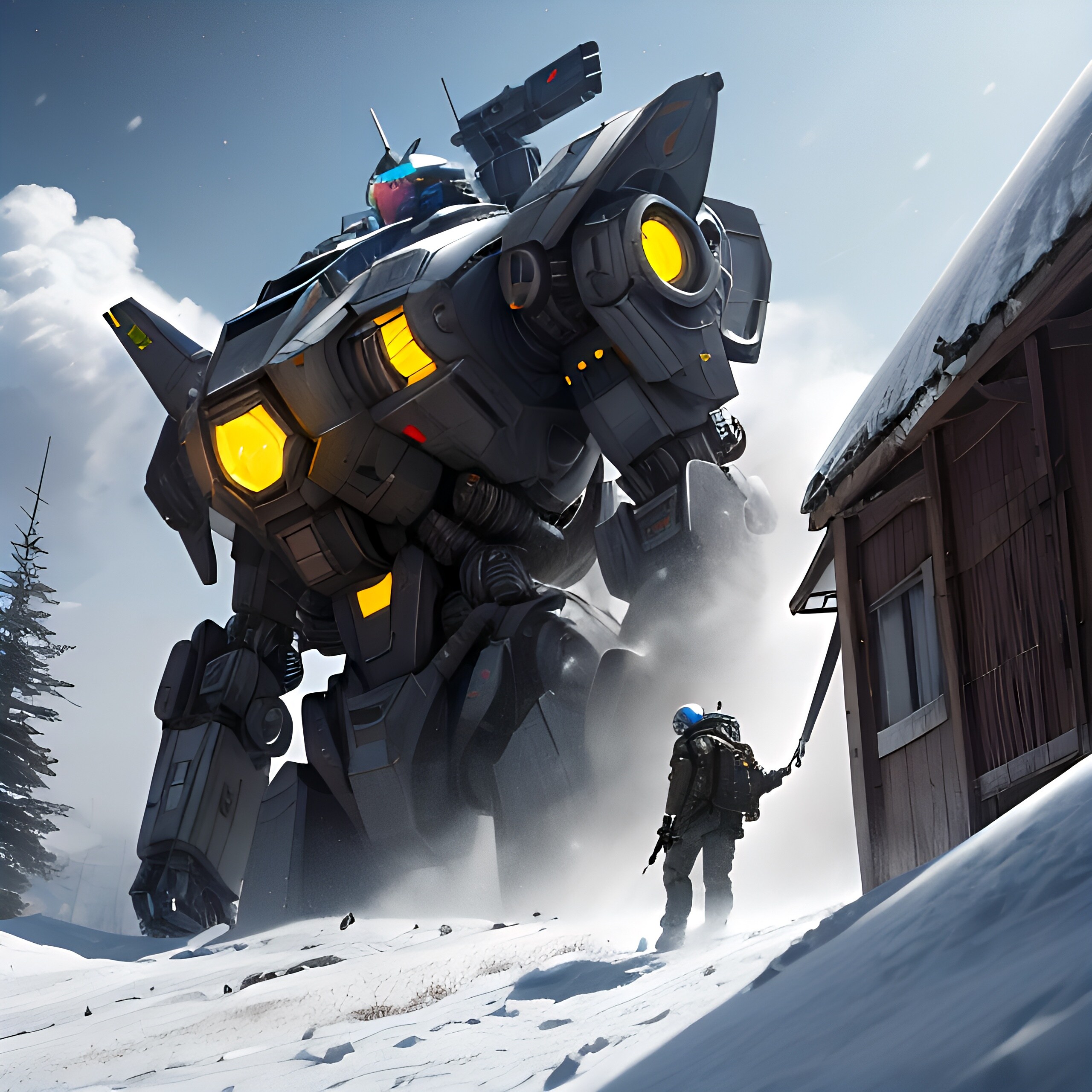 山小屋のメック搭乗員 | の人気AIイラスト・グラビア