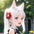 白猫,はしゃぐ,フラワーガーデン 5枚目