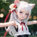 白猫,はしゃぐ,フラワーガーデン 4枚目