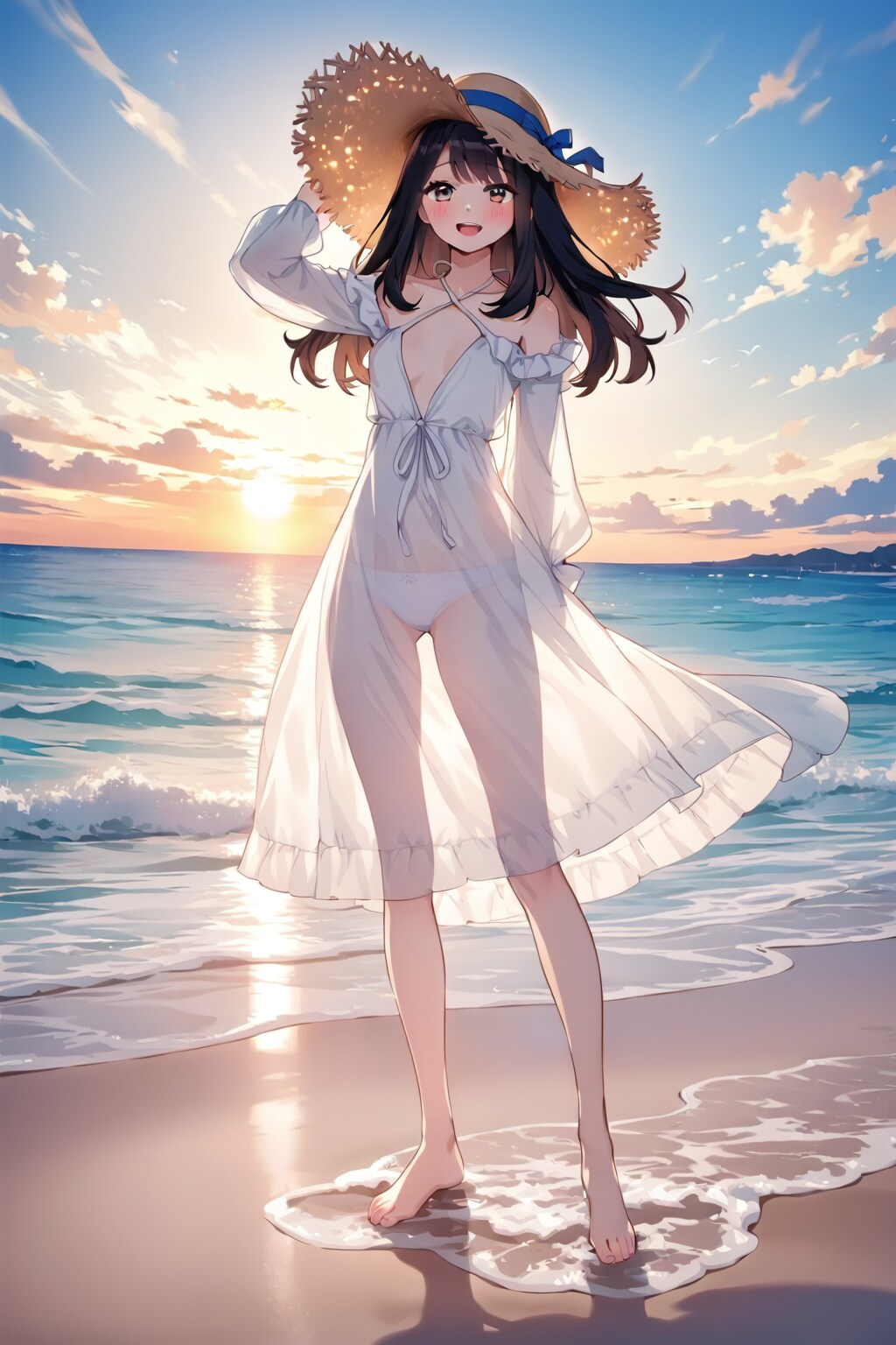 白ワンピ