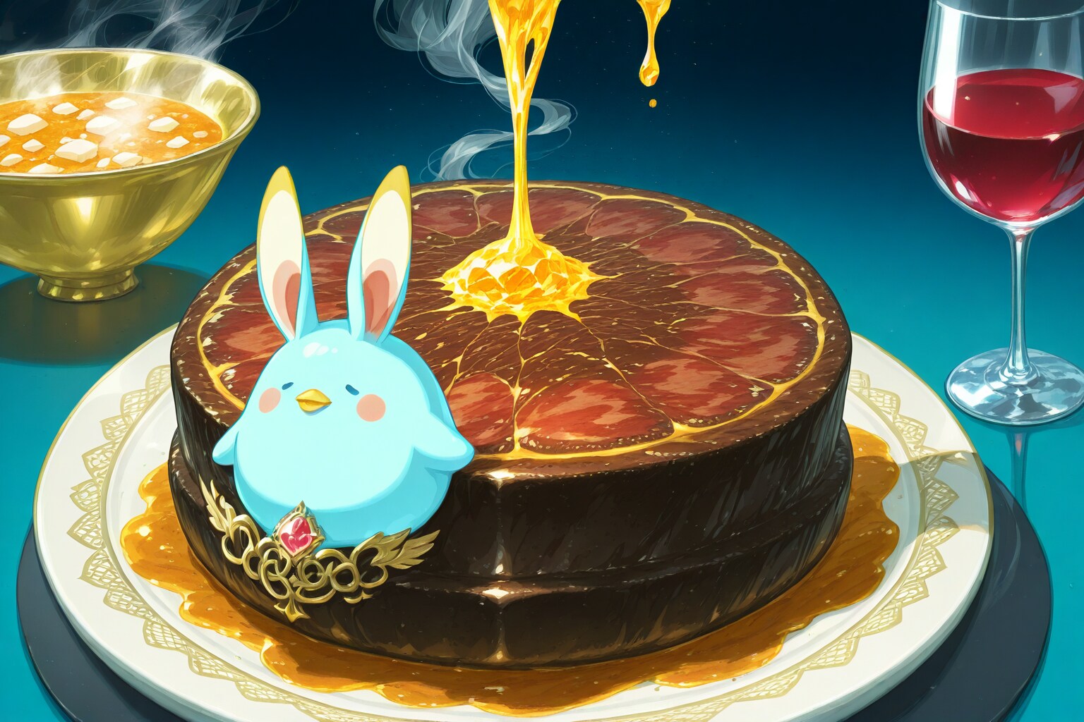 これ微妙にシャリアピンステーキやない。どっちかというとチョコレートケーキに見えるわ | の人気AIイラスト・グラビア