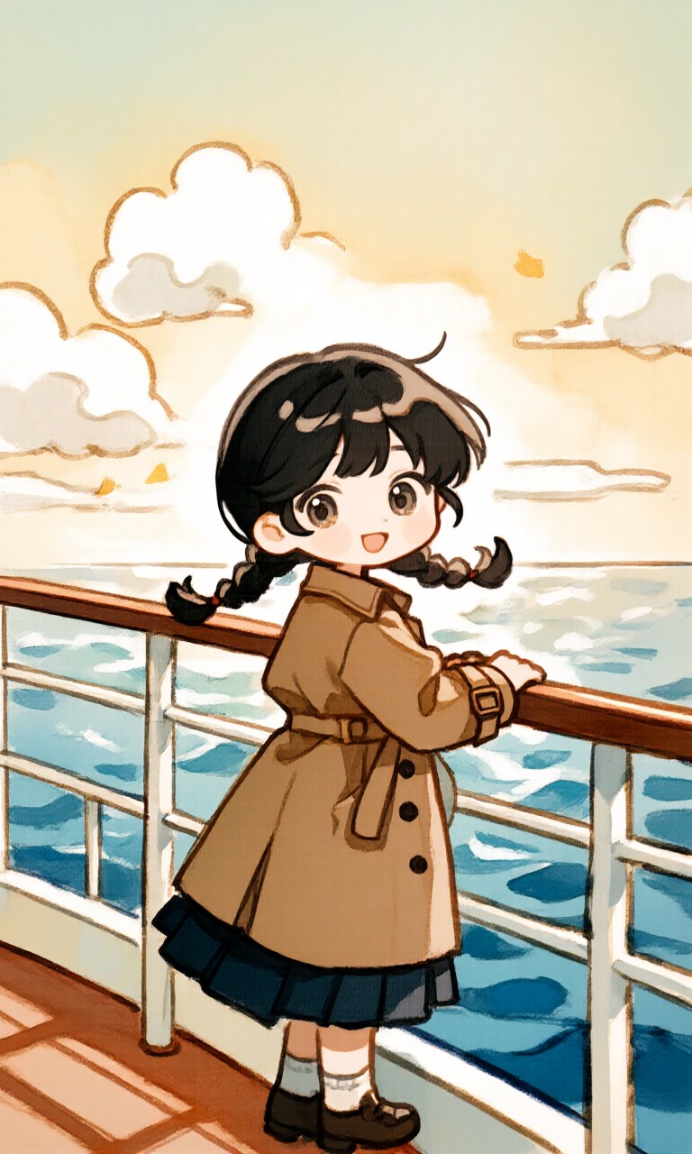 ちびキャラ、フェリーに乗って | の人気AIイラスト・グラビア