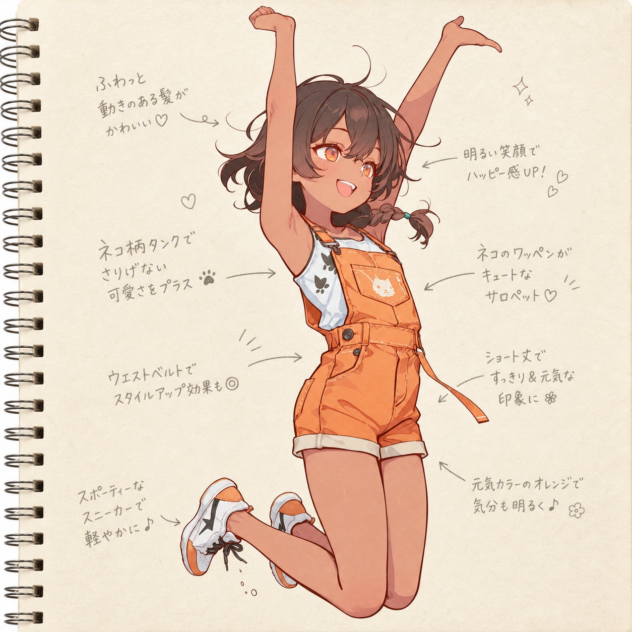 ファッションスケッチ――うちの子パンツルック2