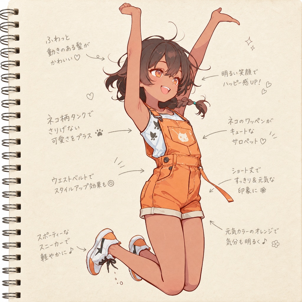 ファッションスケッチ――うちの子パンツルック2