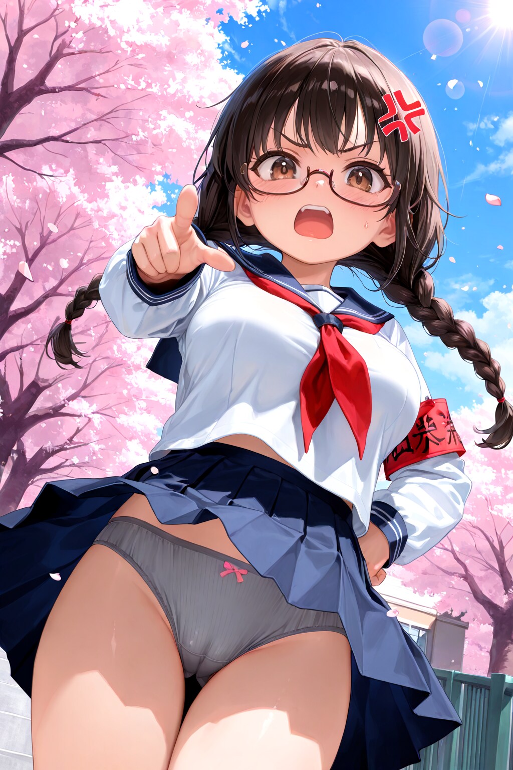 こら！　そこの君！　スカートの中を覗き……堂々と見るだなんて不潔です！　変態です！　ハレンチです！