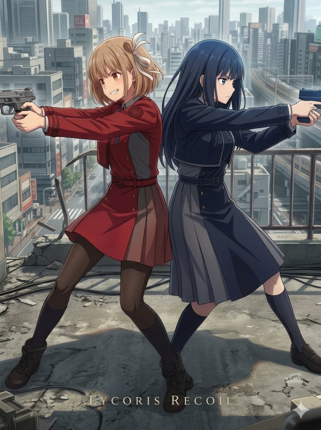 構える二人