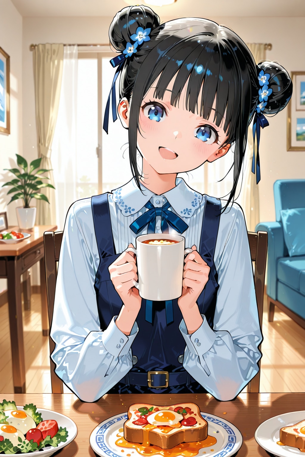 おだんごちゃん🍡✨と朝ごはん🍚✨　5/7 | の人気AIイラスト・グラビア