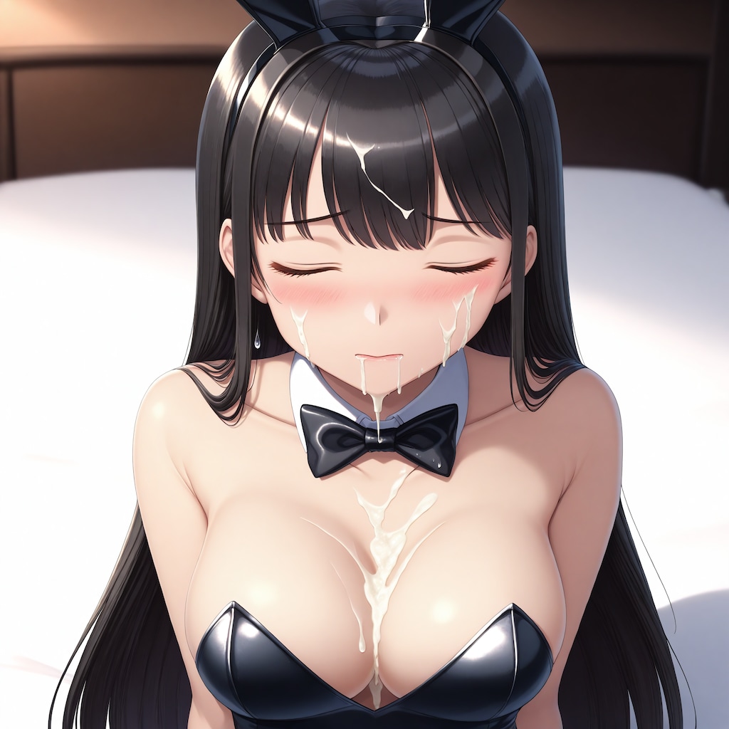 黒バニーガールぶっかけ