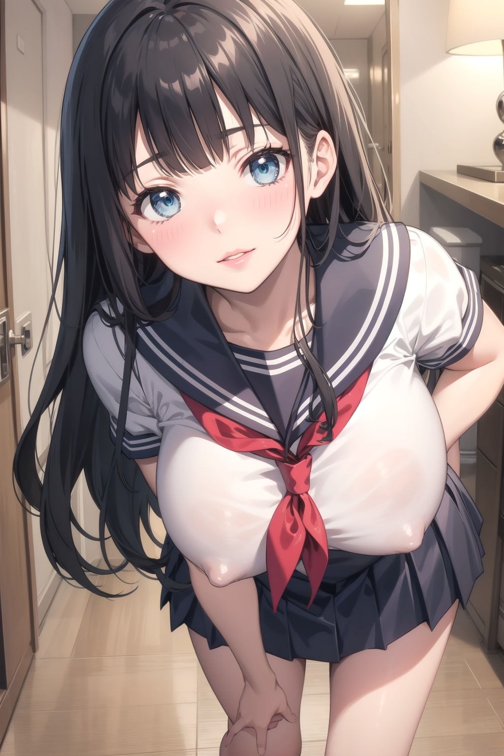 誘う制服女子