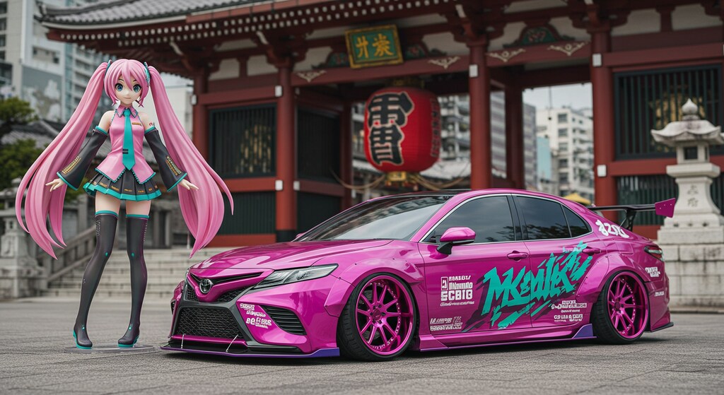 トヨタカムリのドリ車と桜ミク