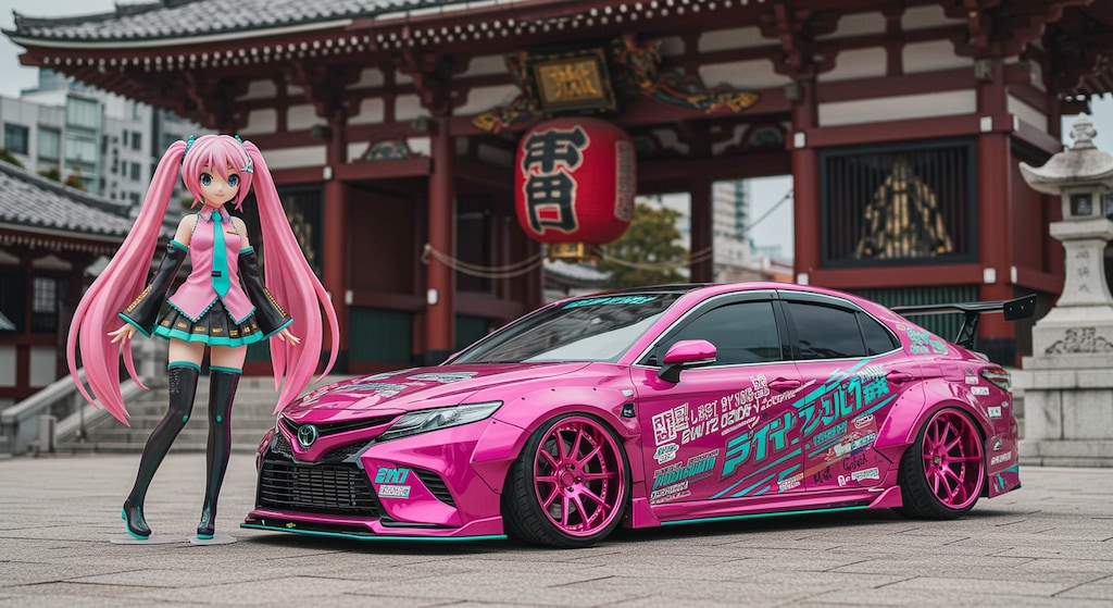 トヨタカムリのドリ車と桜ミク