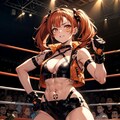 格闘四季(秋)2周目　カボチャモチーフの女子プロレスラー 2枚目
