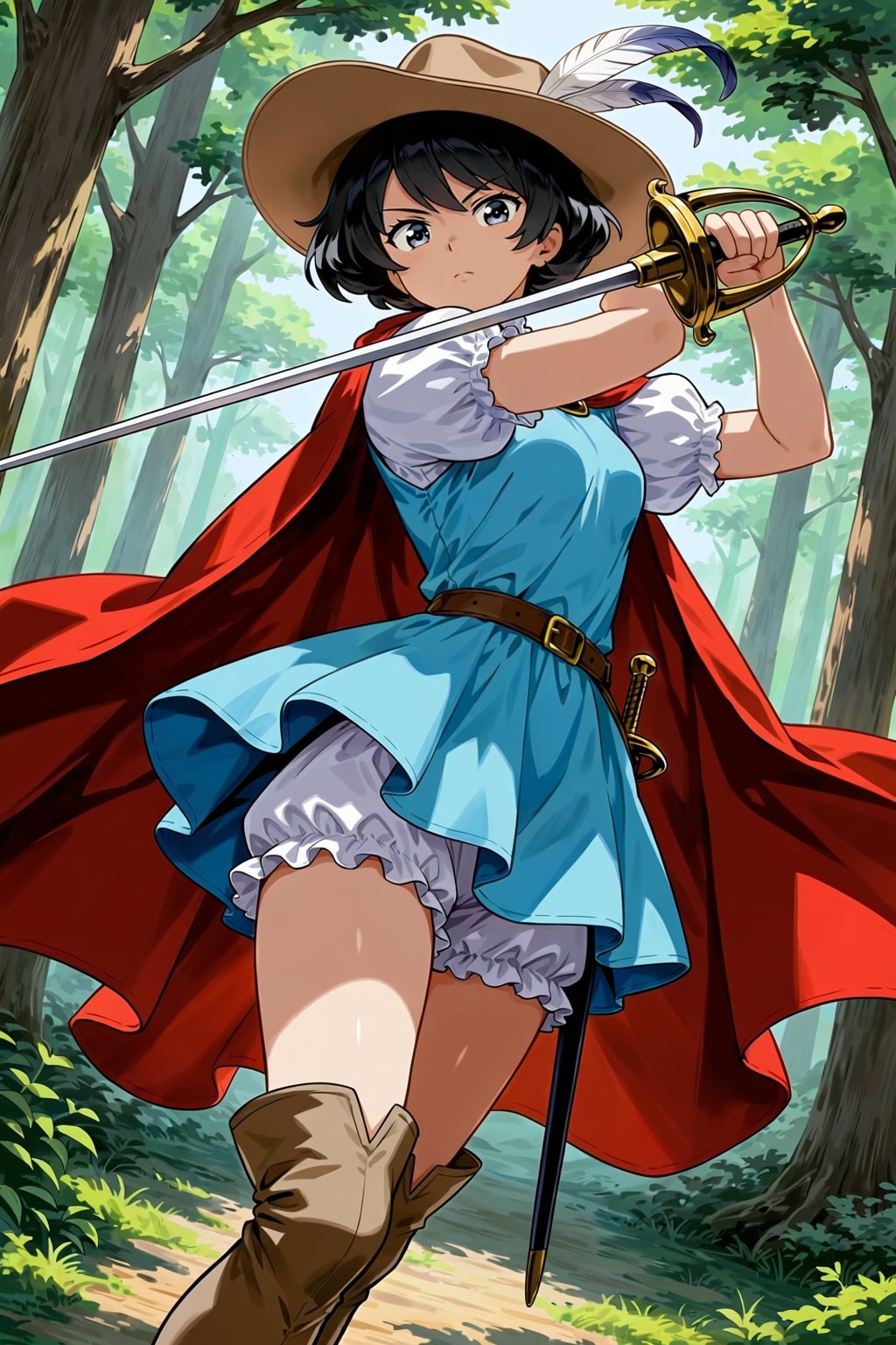 男装の蒼き姫騎士