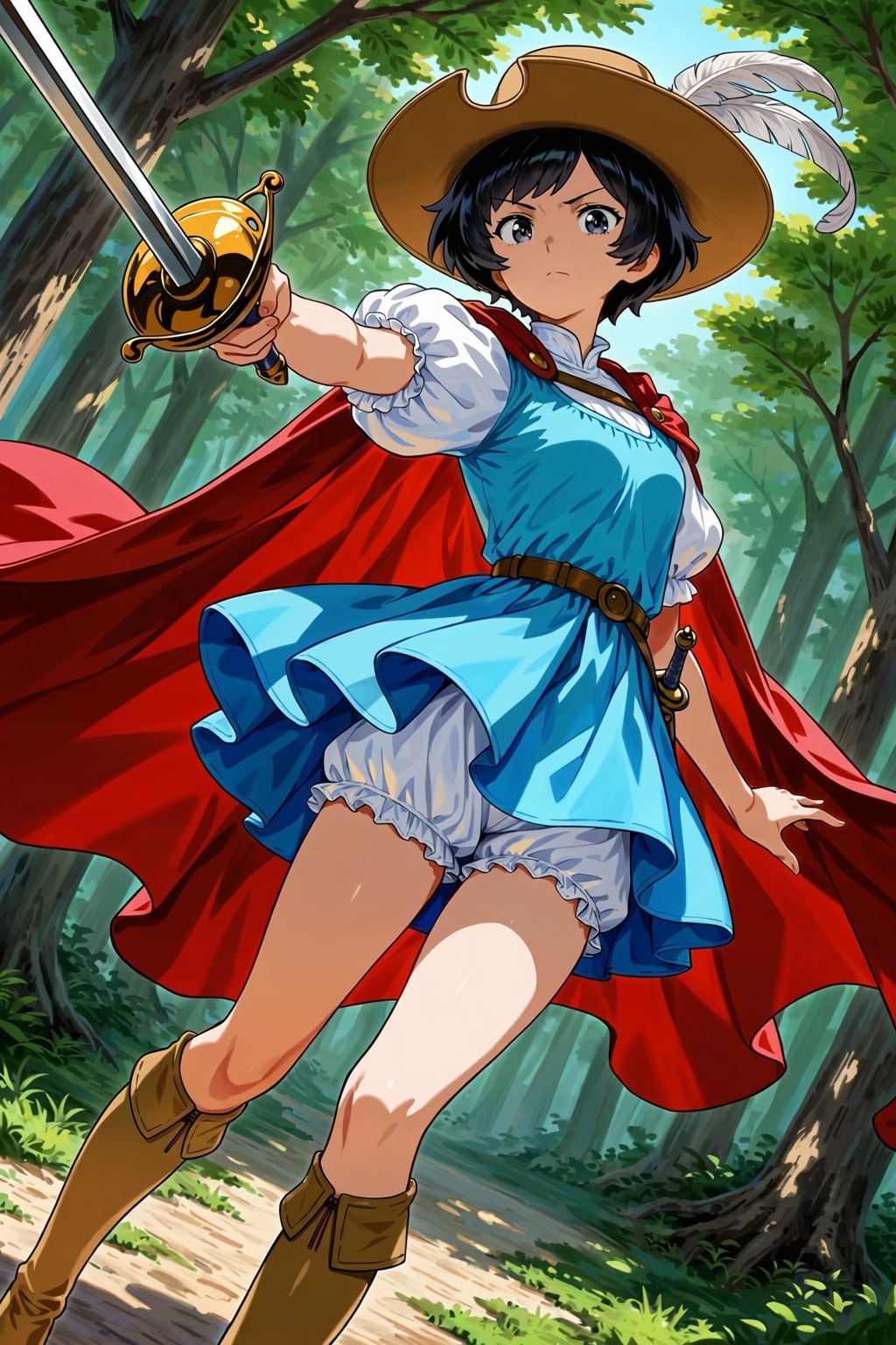 男装の蒼き姫騎士
