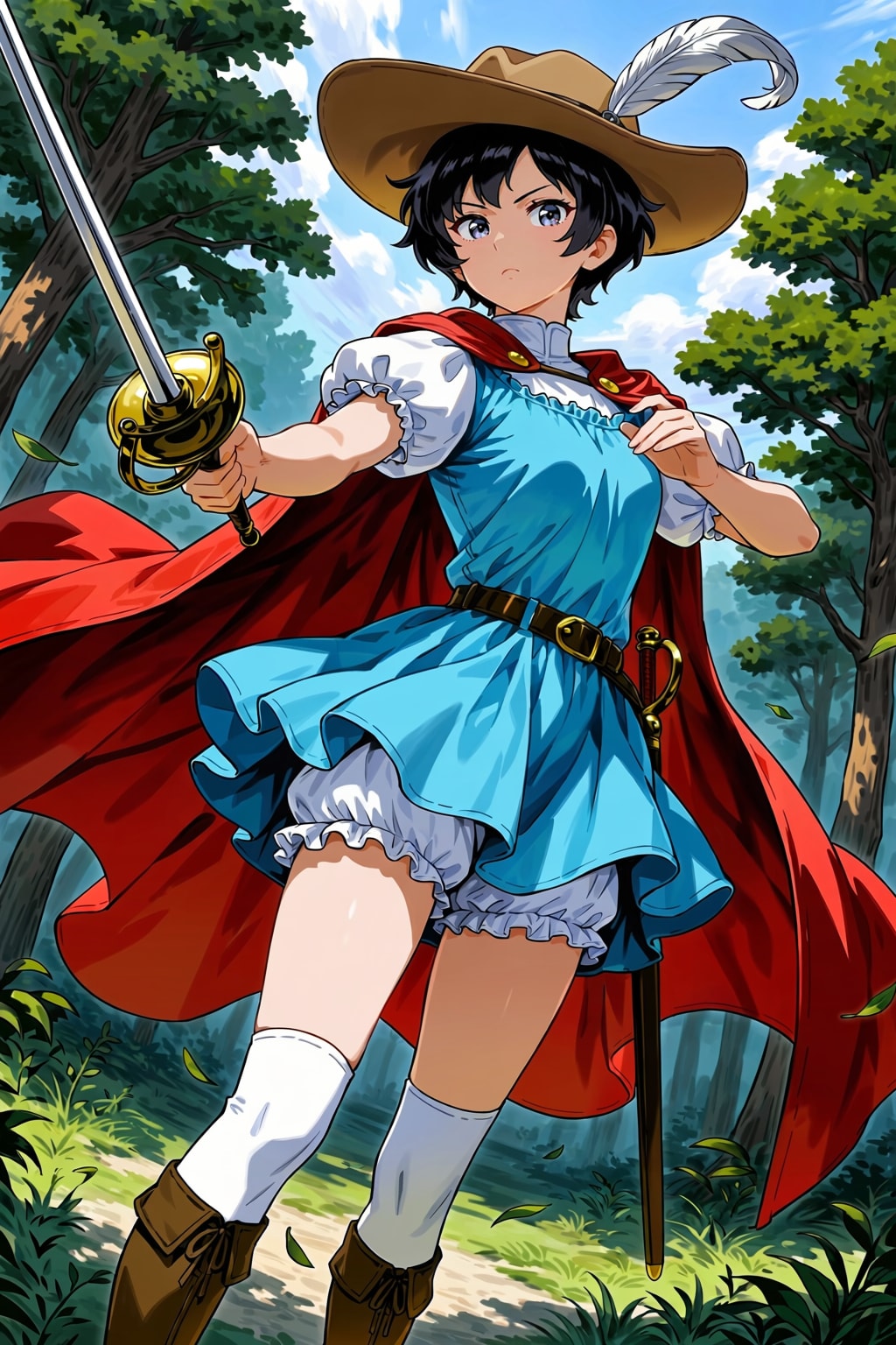 男装の蒼き姫騎士