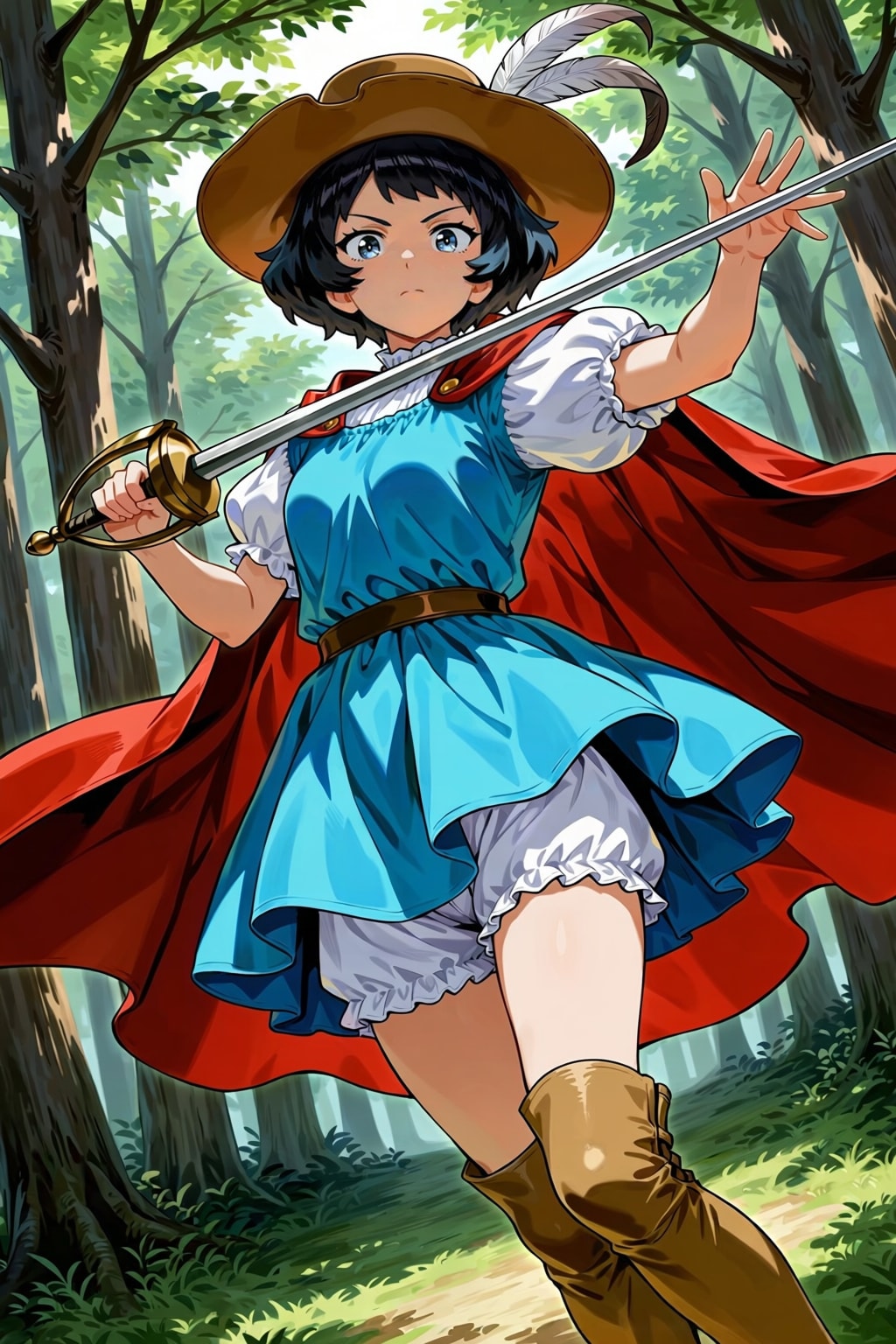 男装の蒼き姫騎士