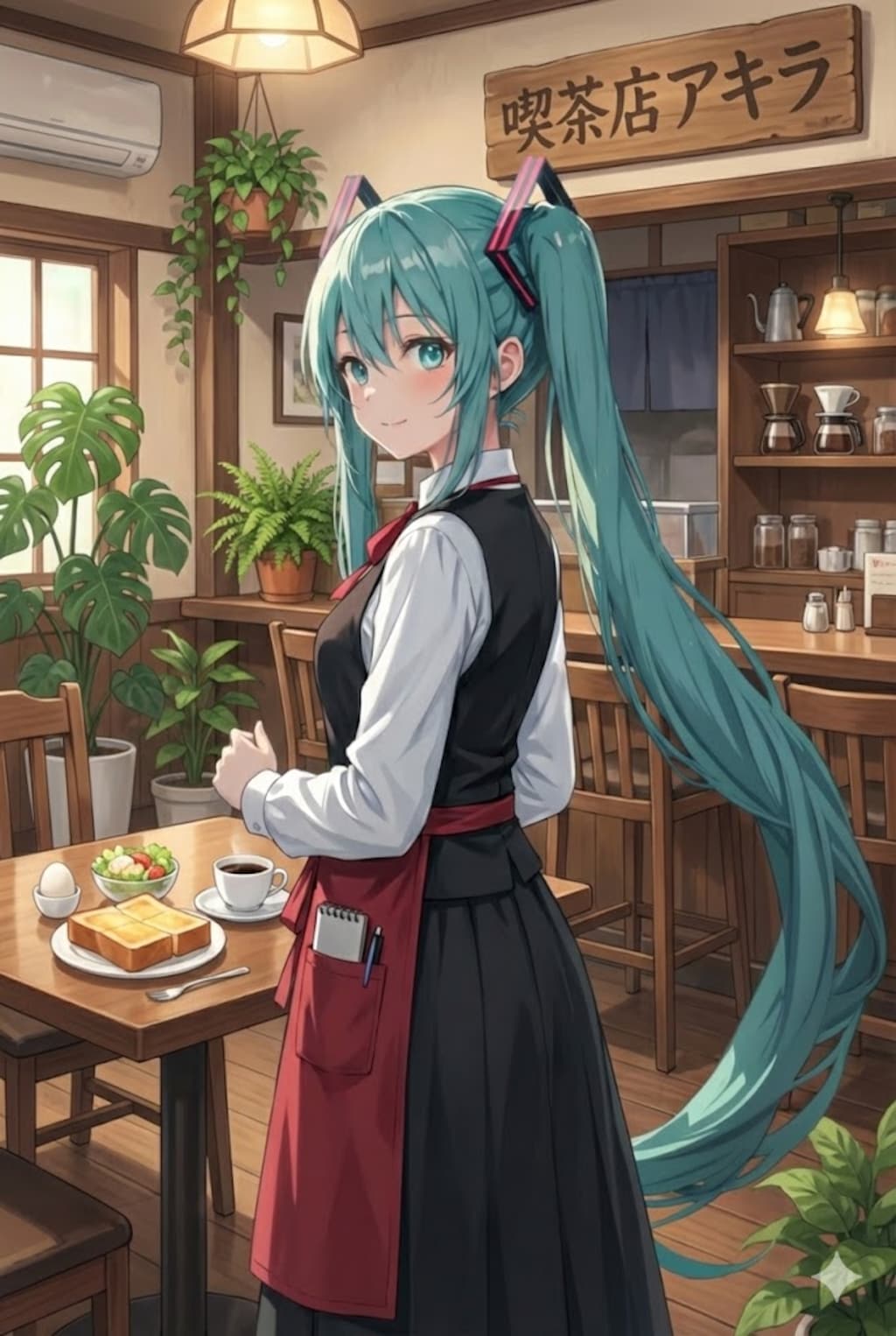 新人ウェイトレスのミクさん