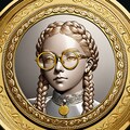 眼鏡三つ編みっ娘の記念金貨・完成 6枚目