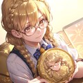 眼鏡三つ編みっ娘の記念金貨・完成 4枚目