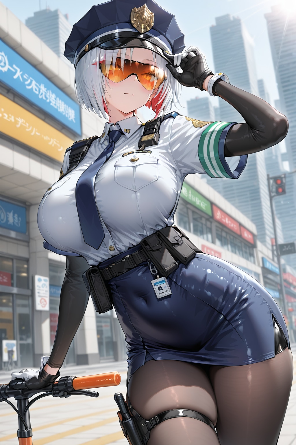 自転車でパトロール