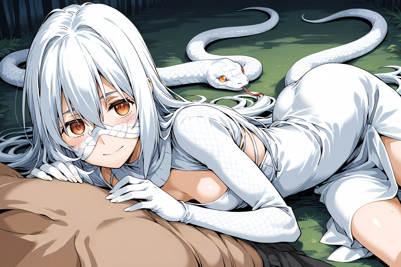幸運を呼ぶ白蛇お姉さん | の人気AIイラスト・グラビア