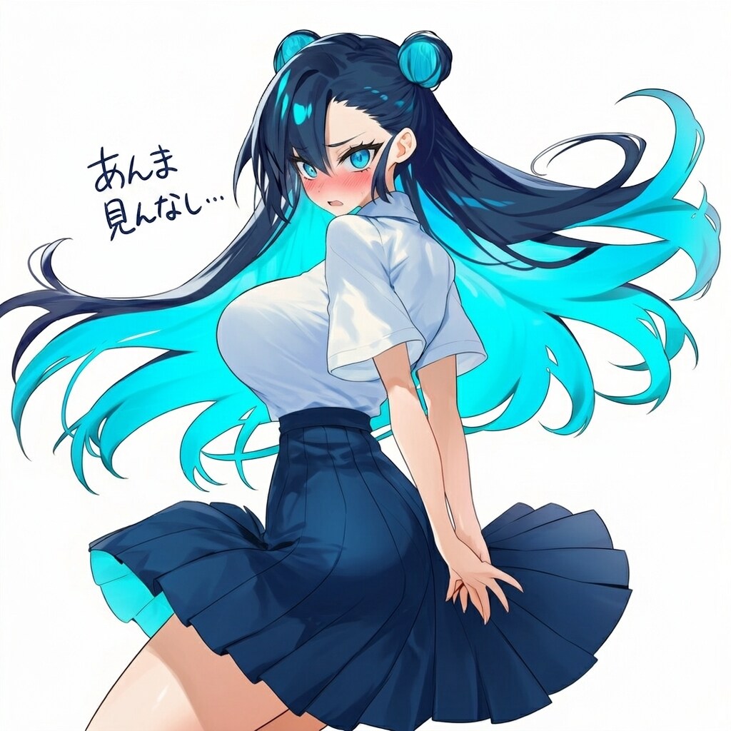 ロングスカートなびく