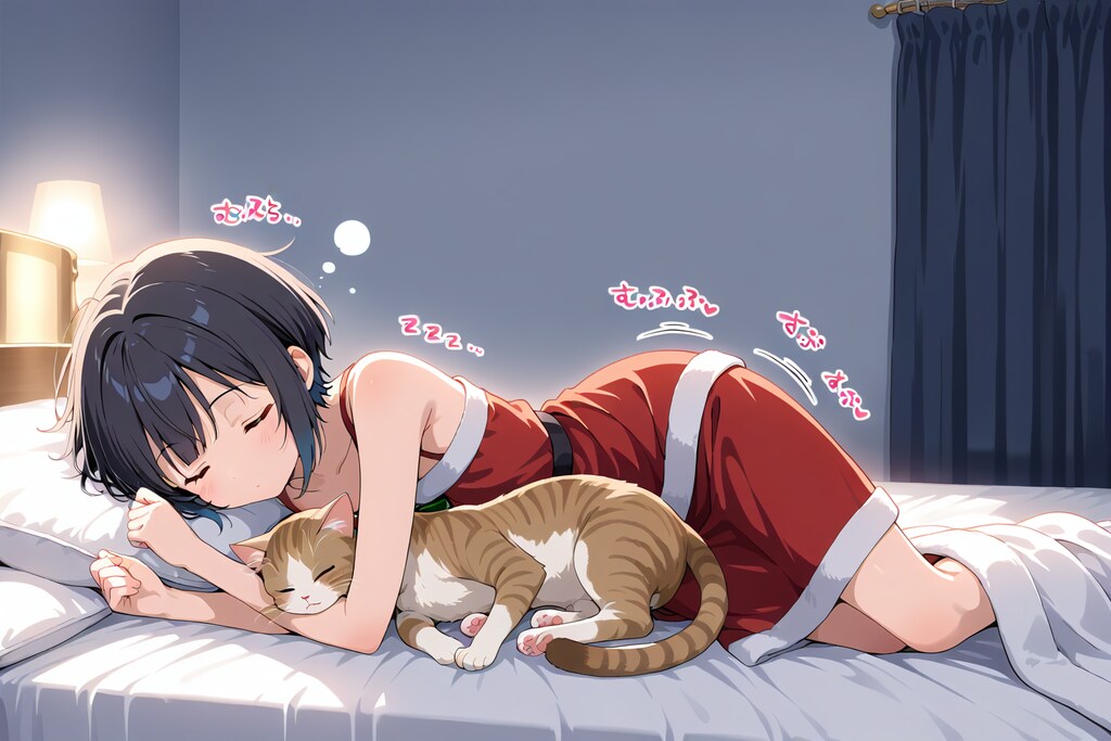 にゃんこと就寝