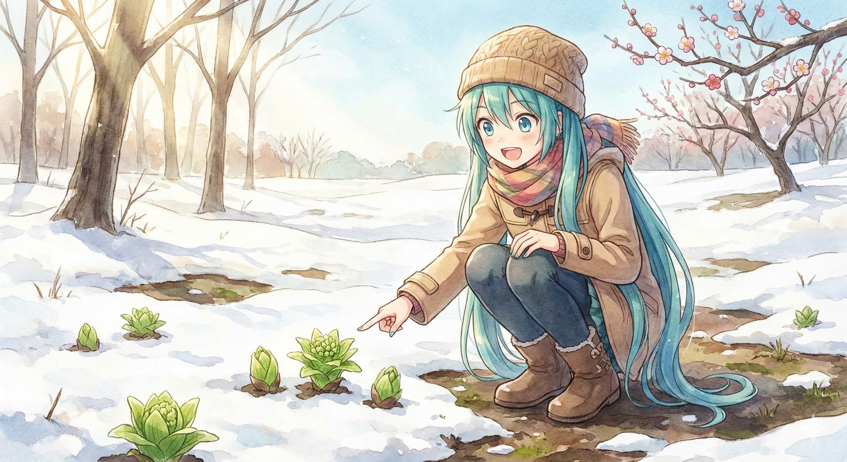 春を見つけたミクさん🌱 | の人気AIイラスト・グラビア