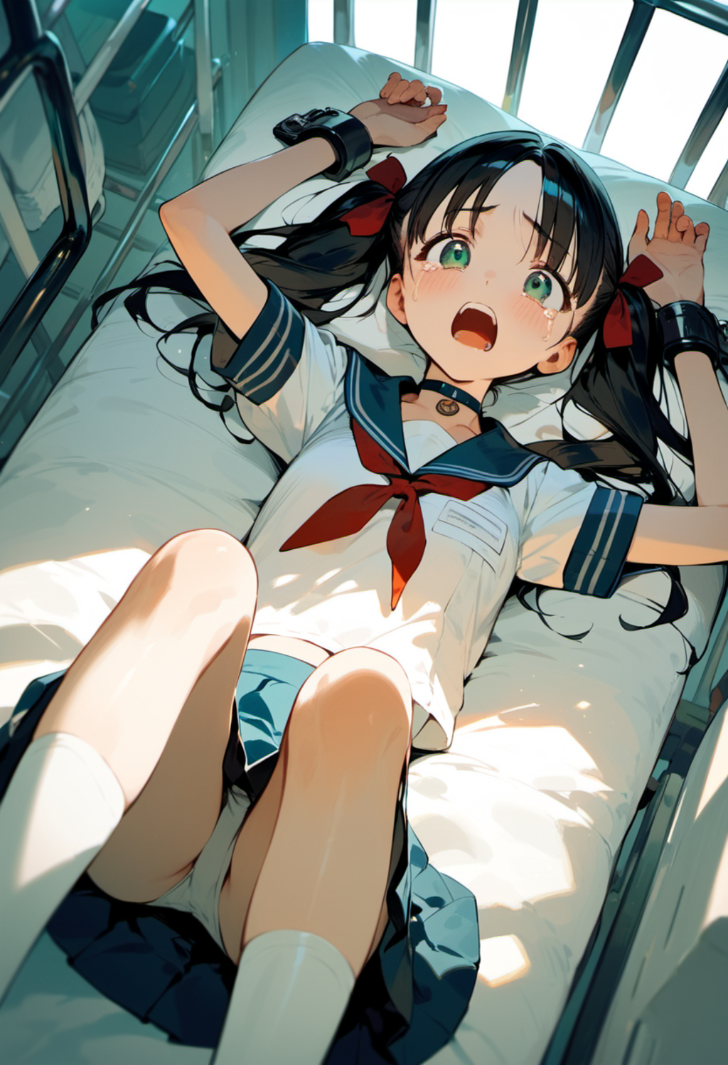 廃工場のベッドに縛って…【LoRA・Pony系・夏のセーラー服】