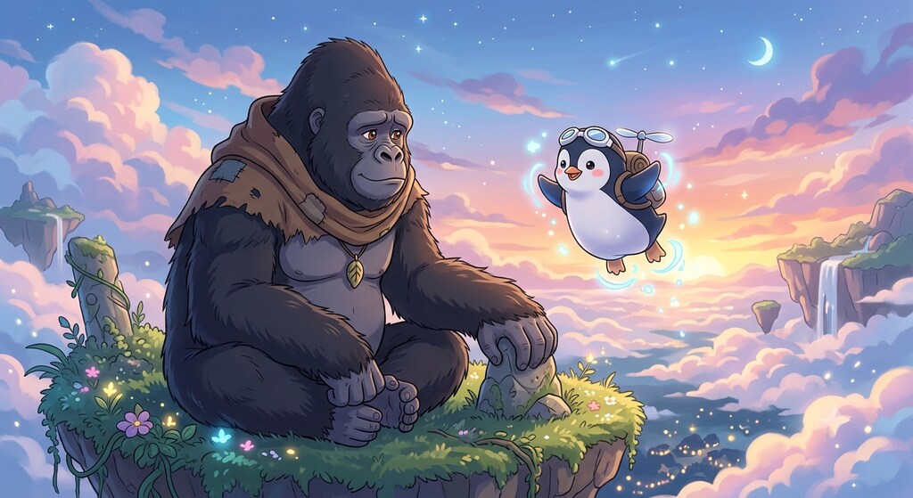 センチメンタルゴリラとホバーリングするペンギン