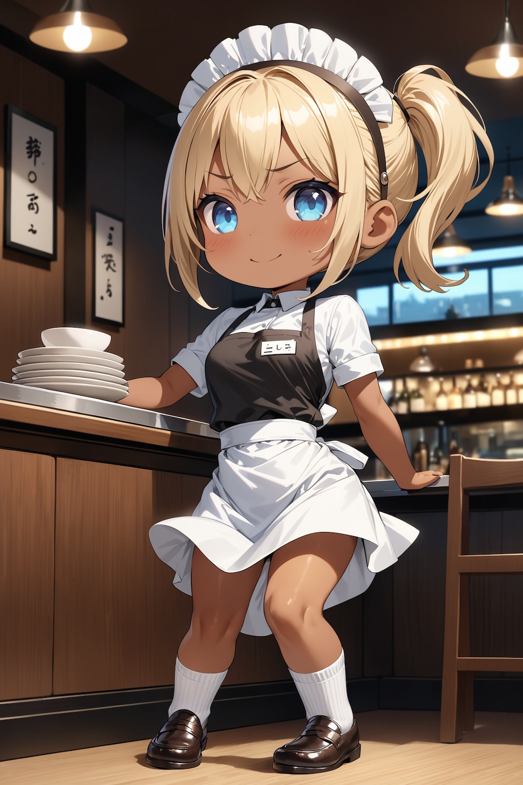 レストランで働くちびキャラウェイトレスさん Y409