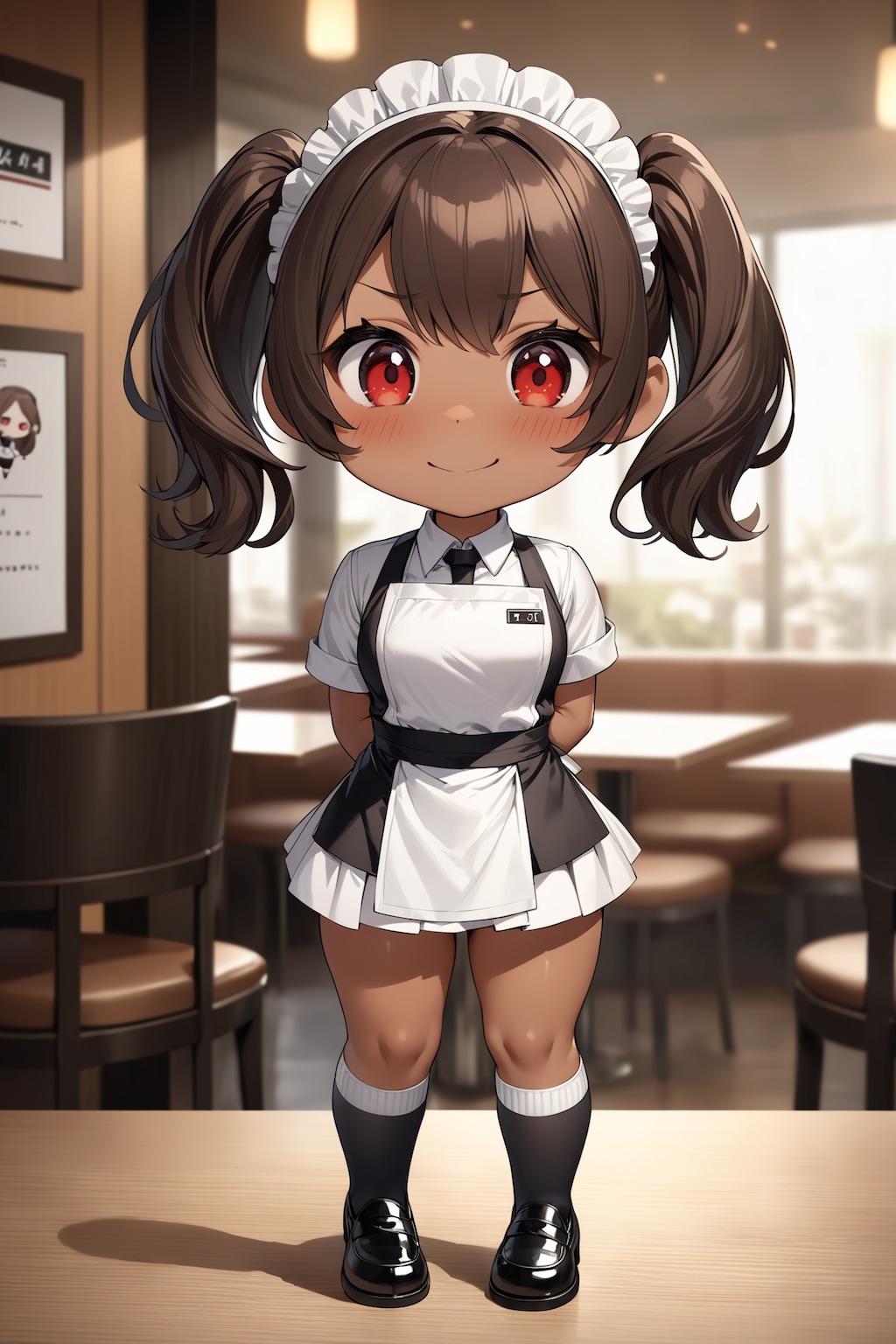 レストランで働くちびキャラウェイトレスさん Y409