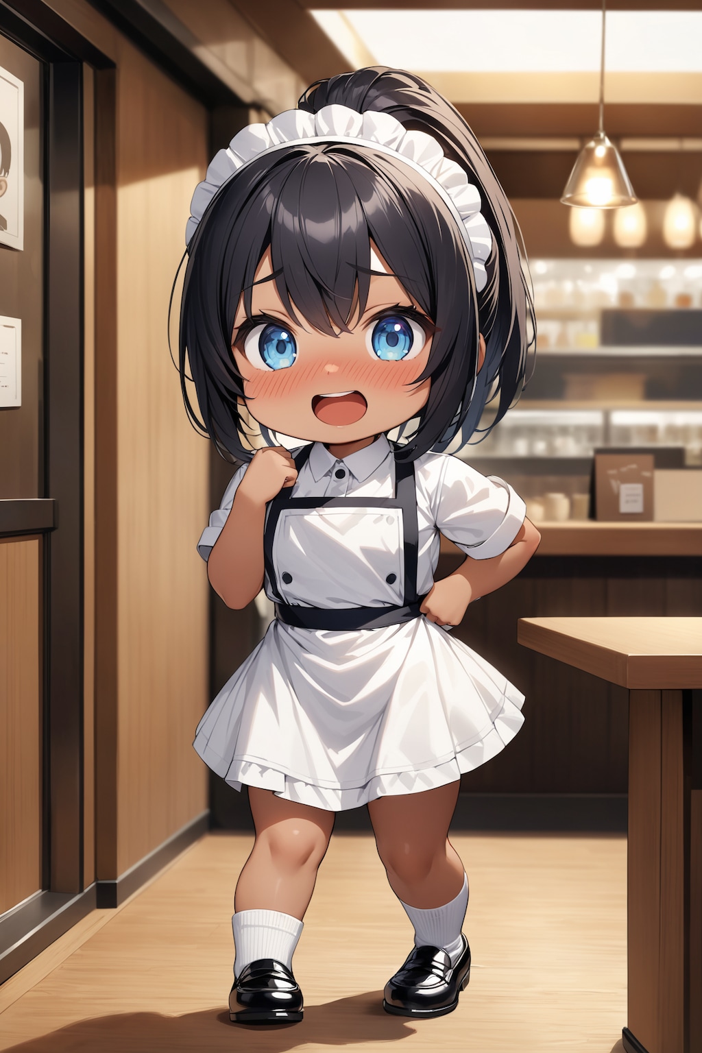 レストランで働くちびキャラウェイトレスさん Y409