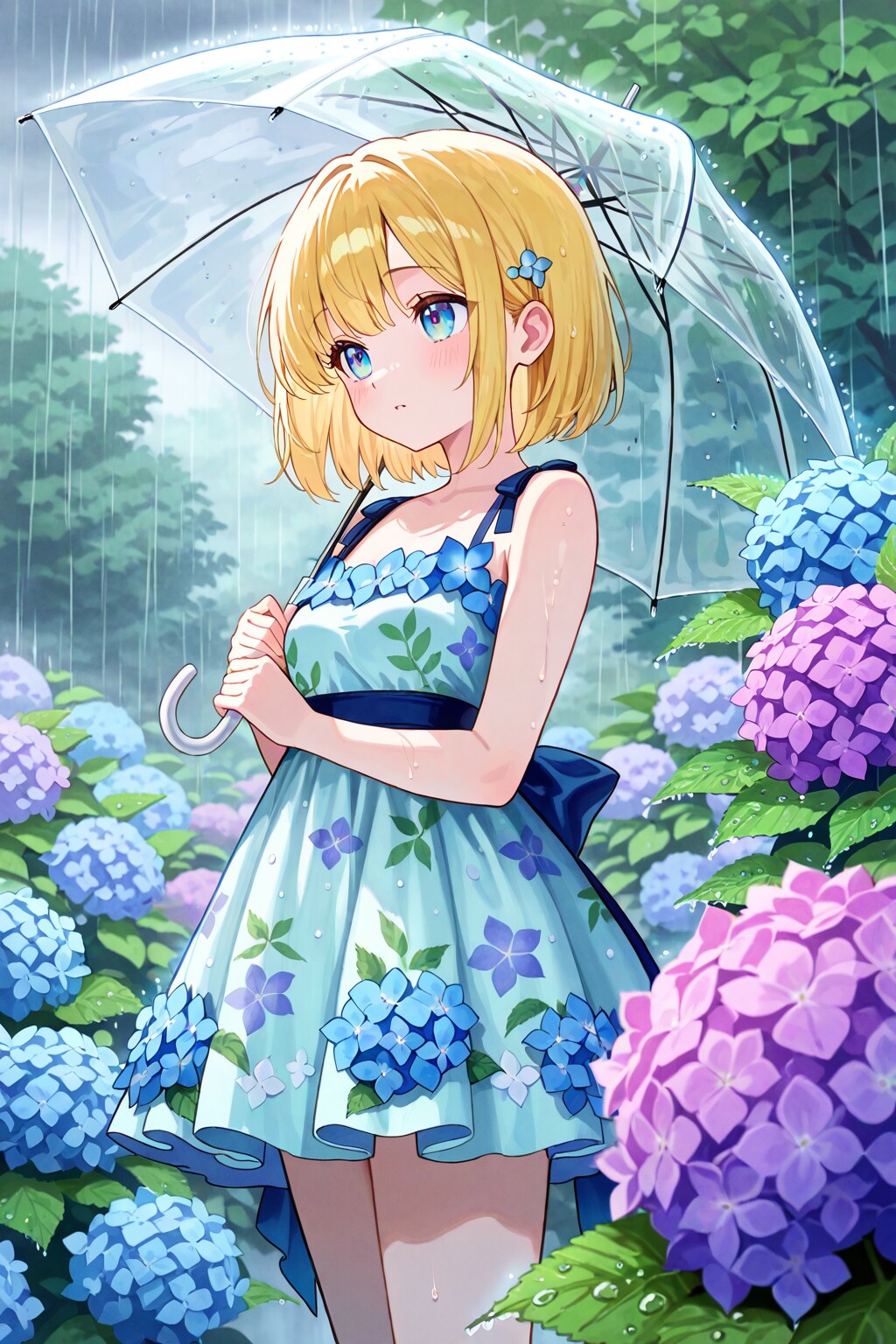 紫陽花を纏う。